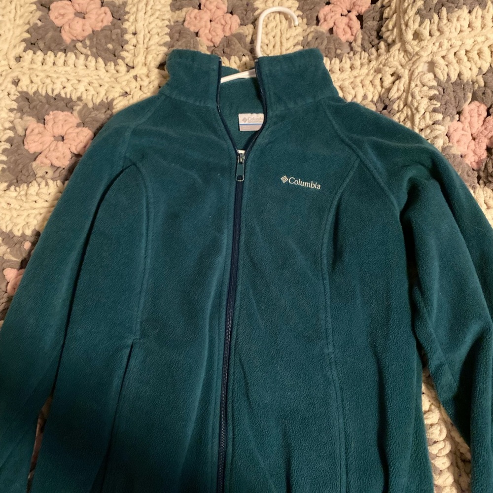 Colombia zip up, medium, teal, barely worn